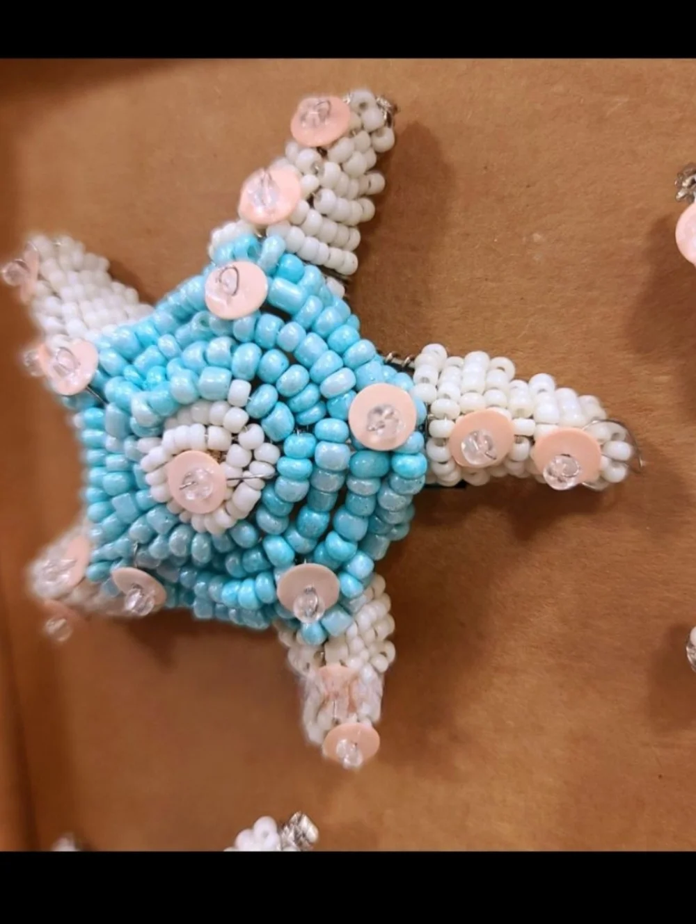 x4 Coastal Collection Starfish Sealife Beaded Napkin Rings Set New